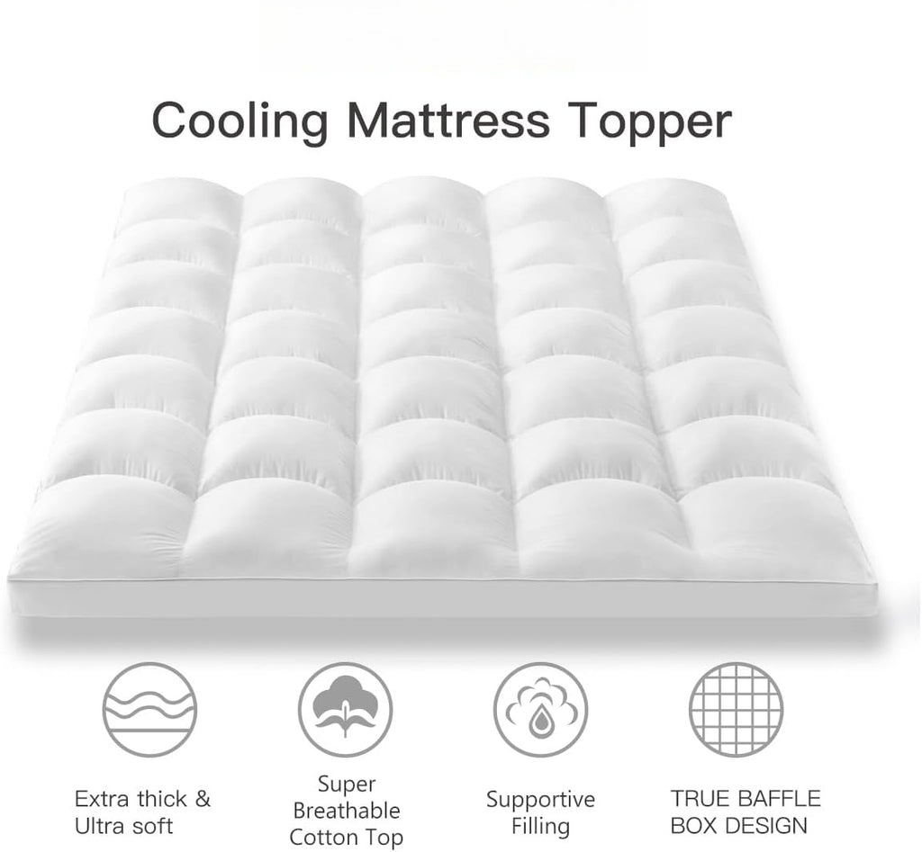 Cotton Cooling Plush King Mattress Topper
