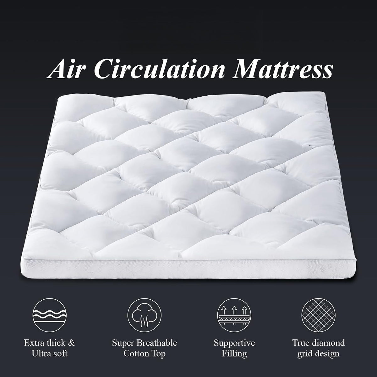 Thick Memory Foam Queen Mattress Topper