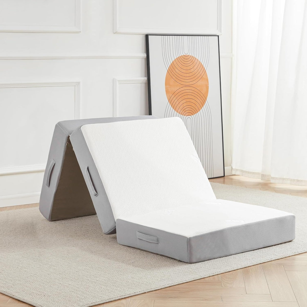 Tri‑Fold Memory Foam Twin Floor Mattress