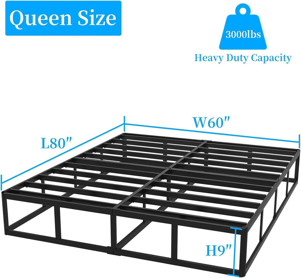 Heavy‑Duty Metal Queen Mattress Foundation