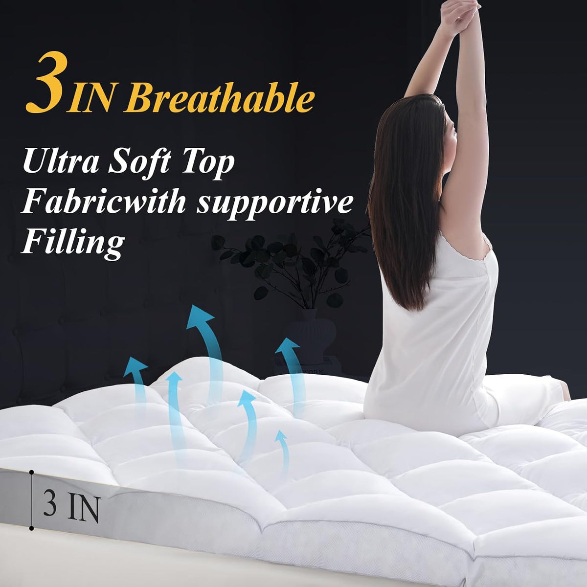 Thick Memory Foam Queen Mattress Topper