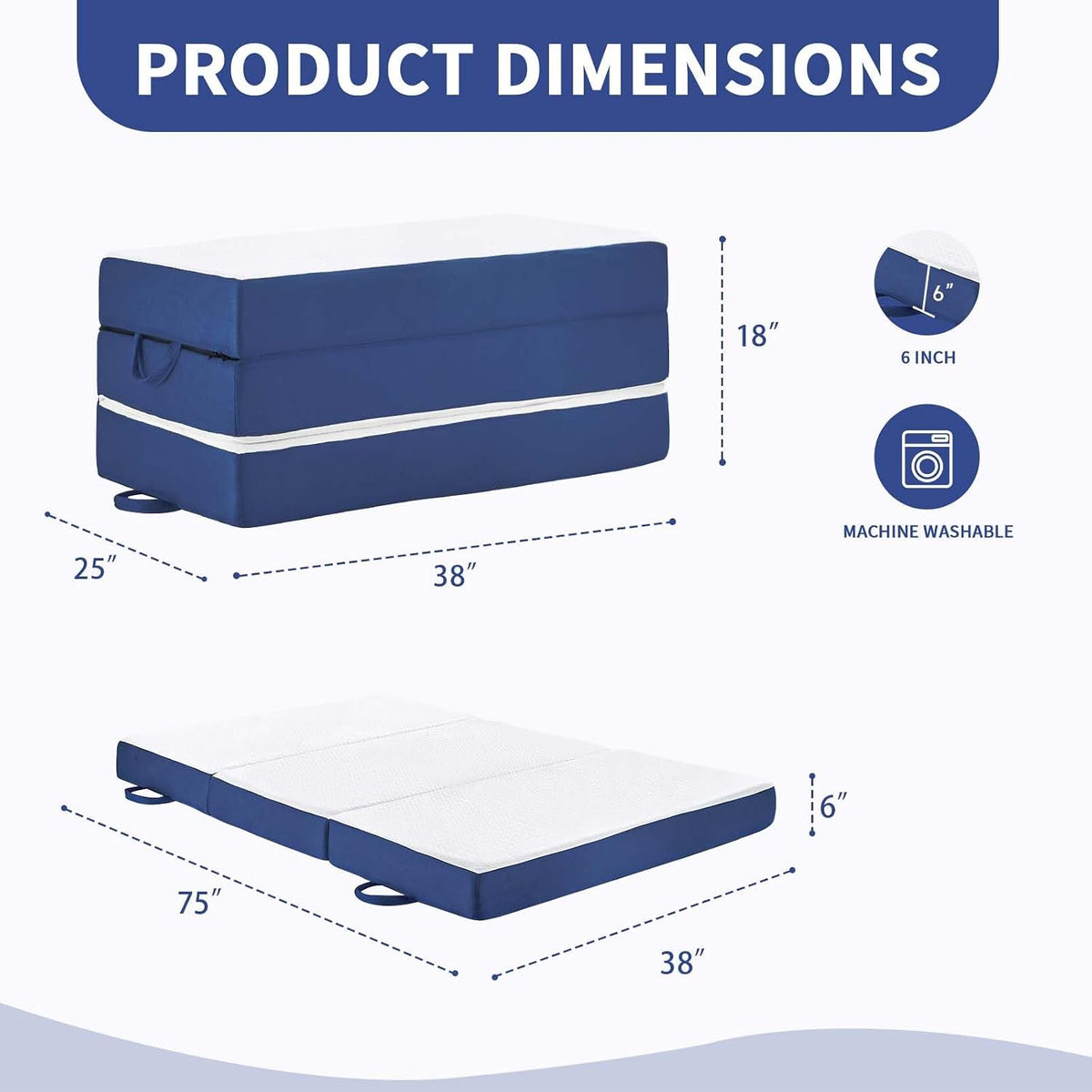 Foldable Memory Foam Twin Floor Mattress