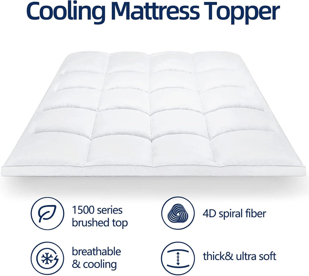 Cooling Plush Queen Mattress Topper Pad
