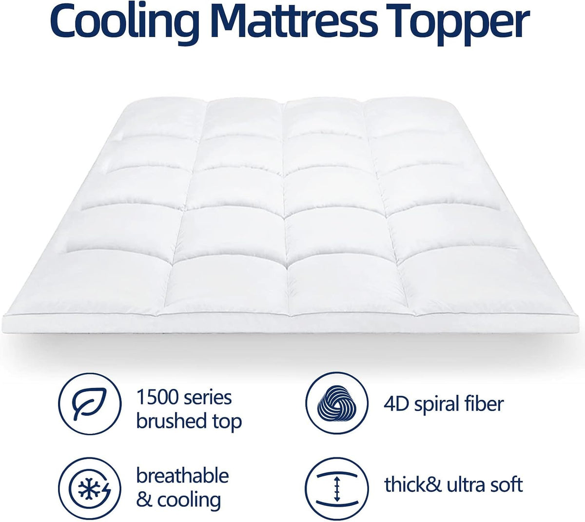 Cooling Plush Queen Mattress Topper Pad