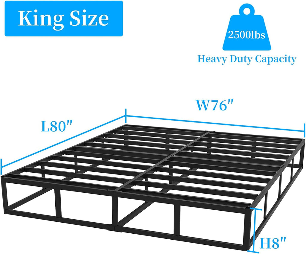Heavy‑Duty Metal King Bed Foundation Base