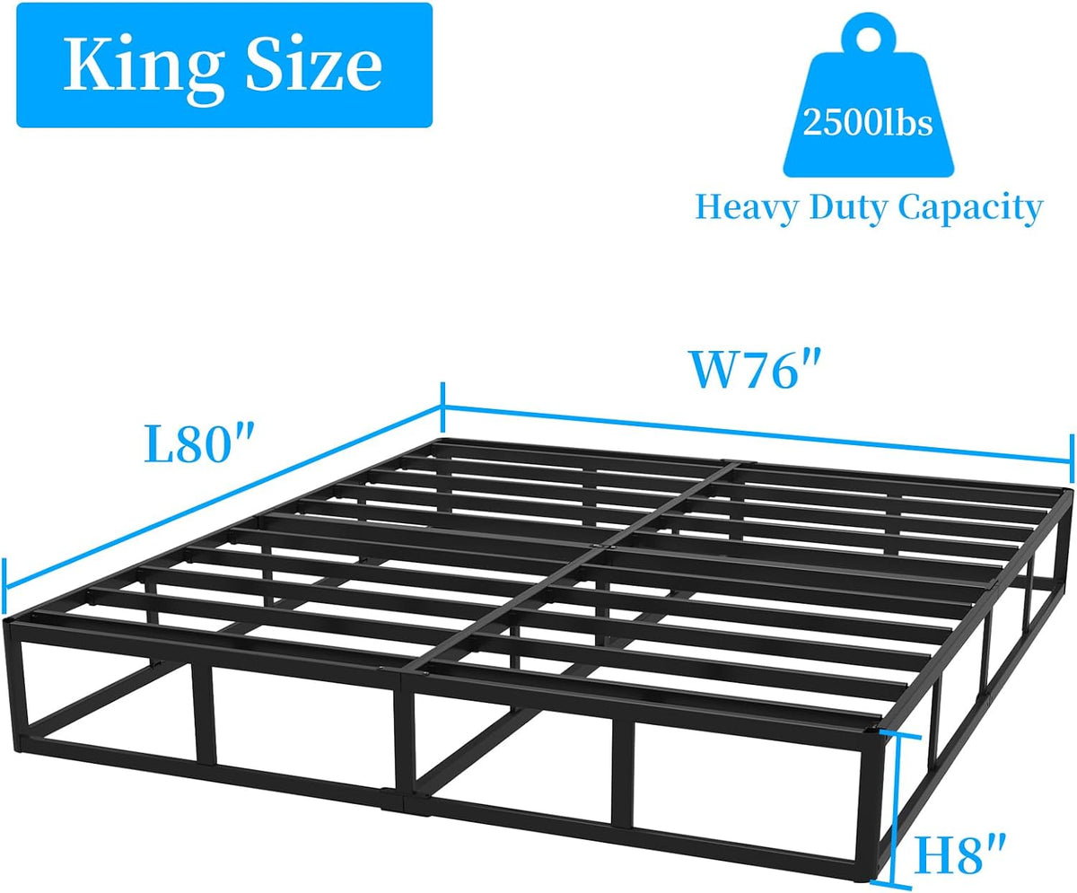 Heavy‑Duty Metal King Bed Foundation Base