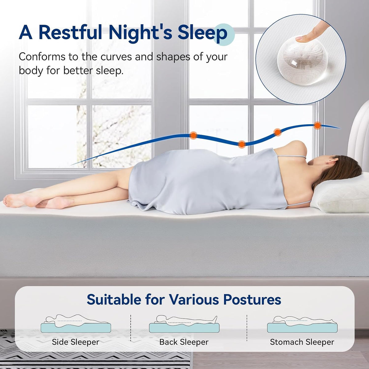 Breathable Plush Memory Foam Queen Mattress