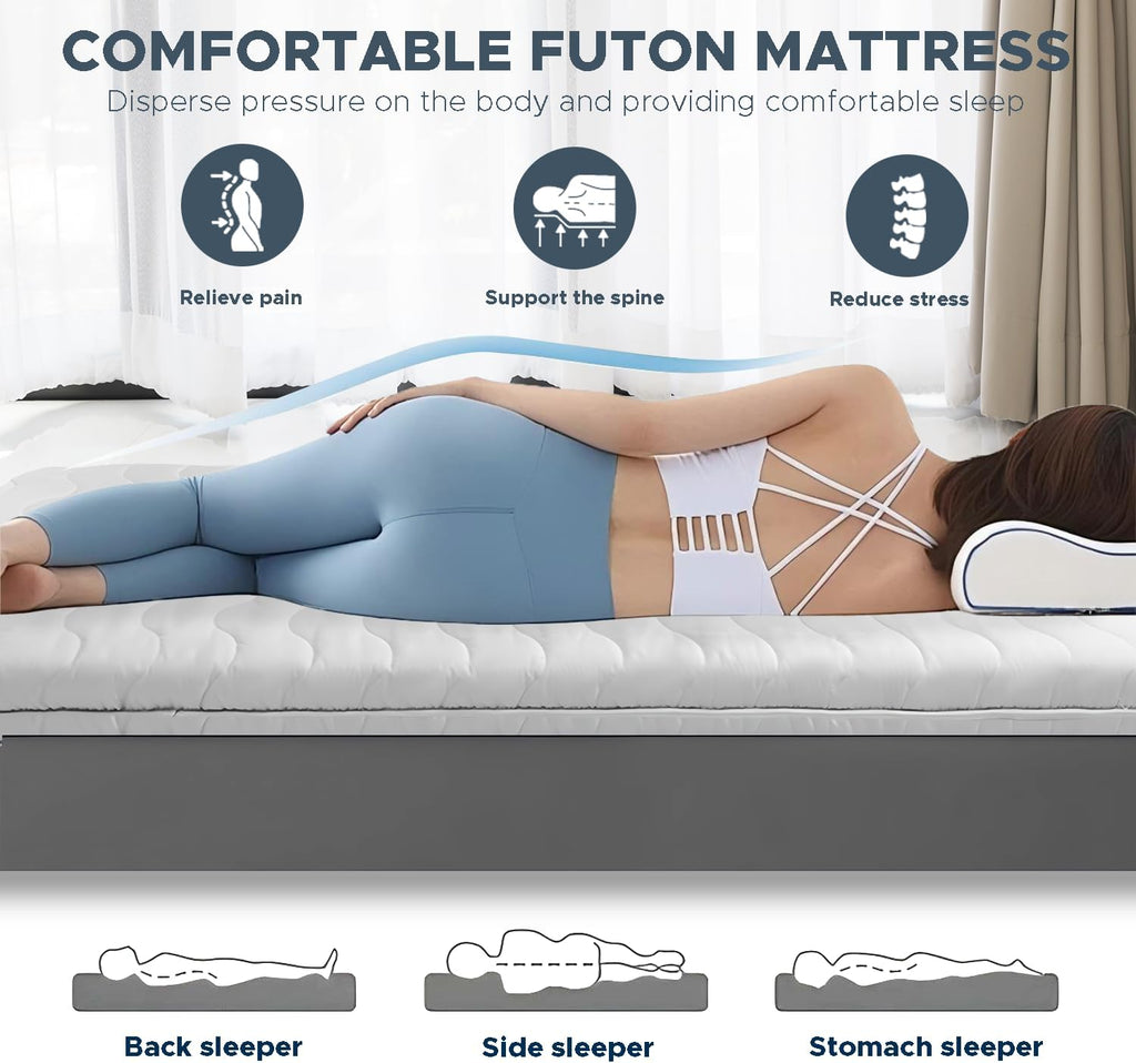 Foldable Japanese‑Style Twin Floor Futon Mattress