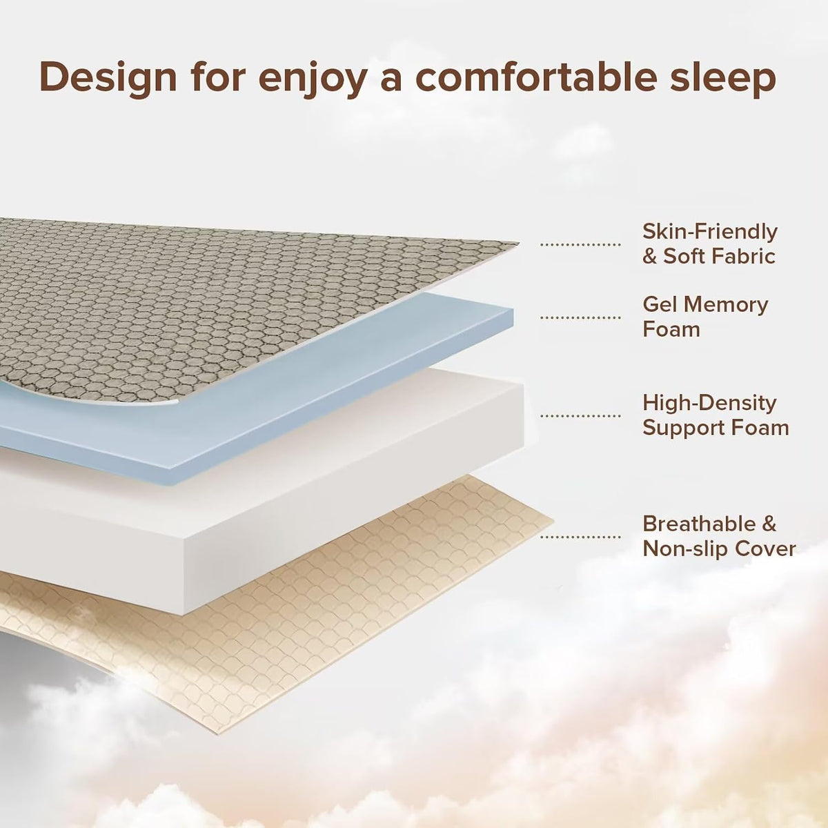 Foldable Memory Foam Full Floor Mattress