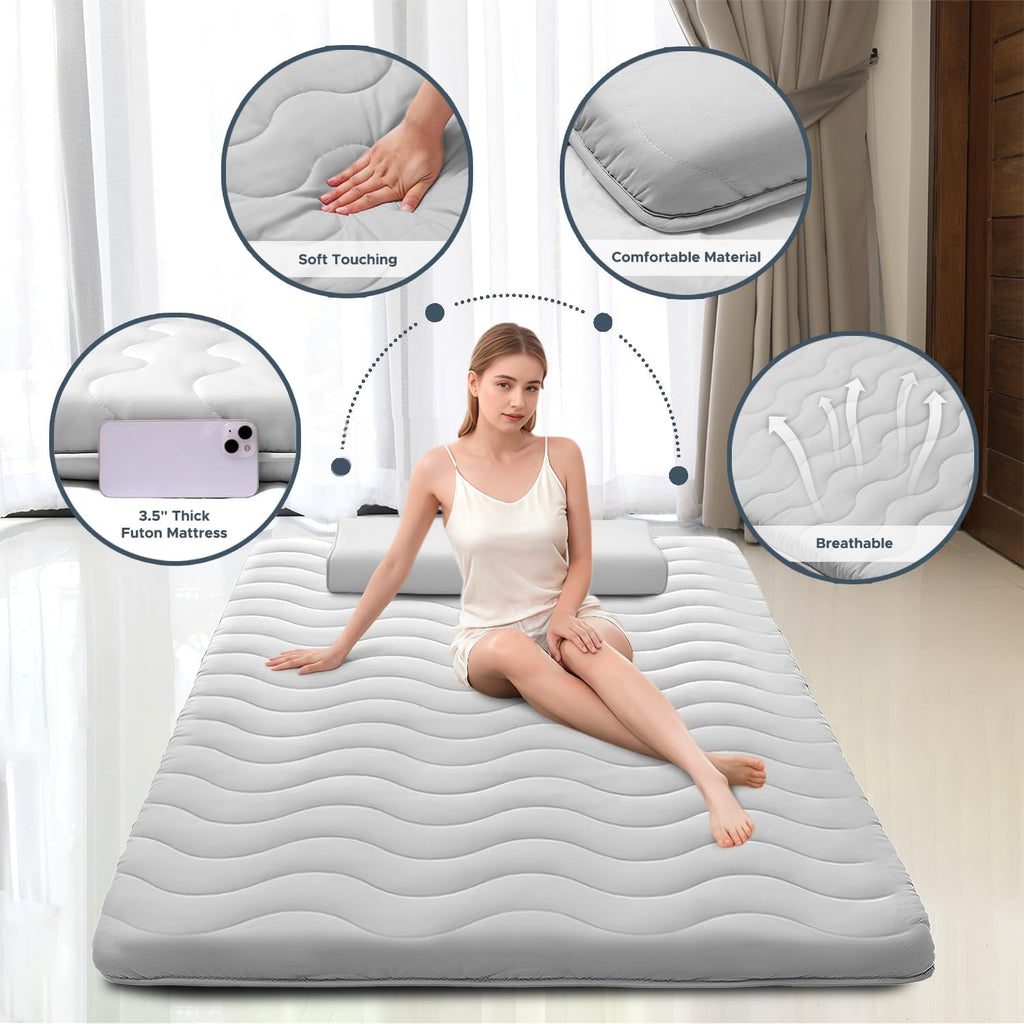 Foldable Japanese‑Style Twin Floor Futon Mattress
