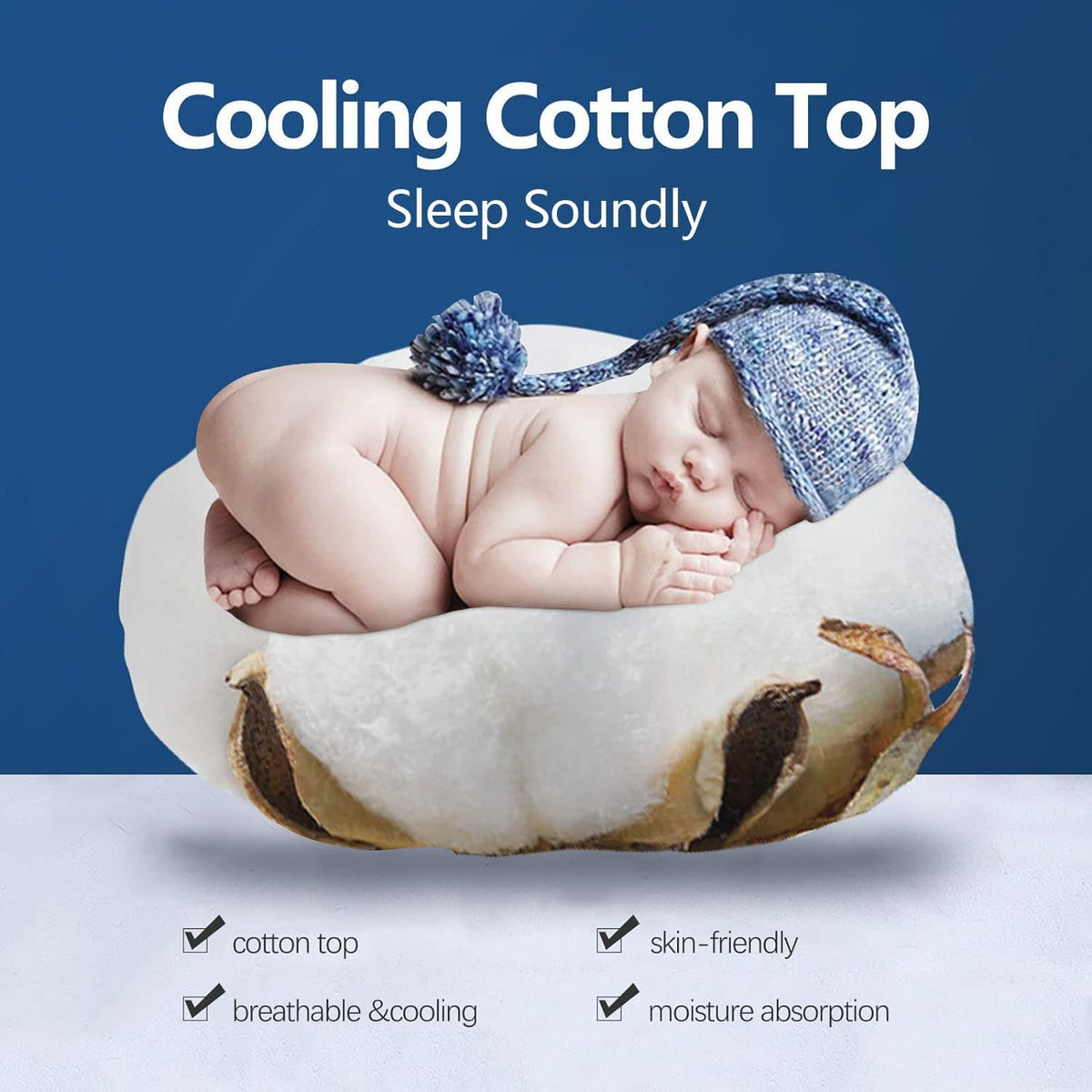 Cotton Cooling Plush King Mattress Topper