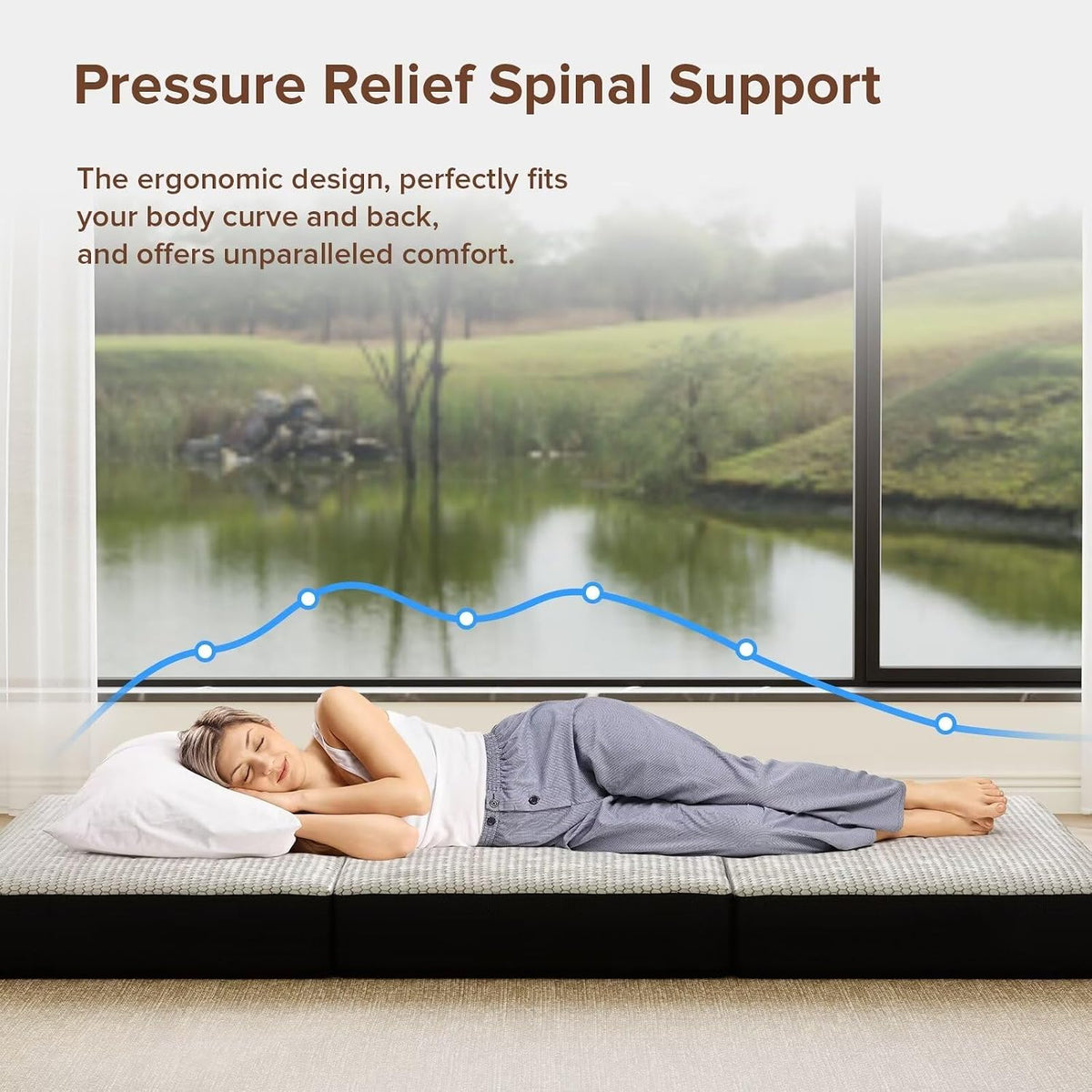 Foldable Memory Foam Full Floor Mattress