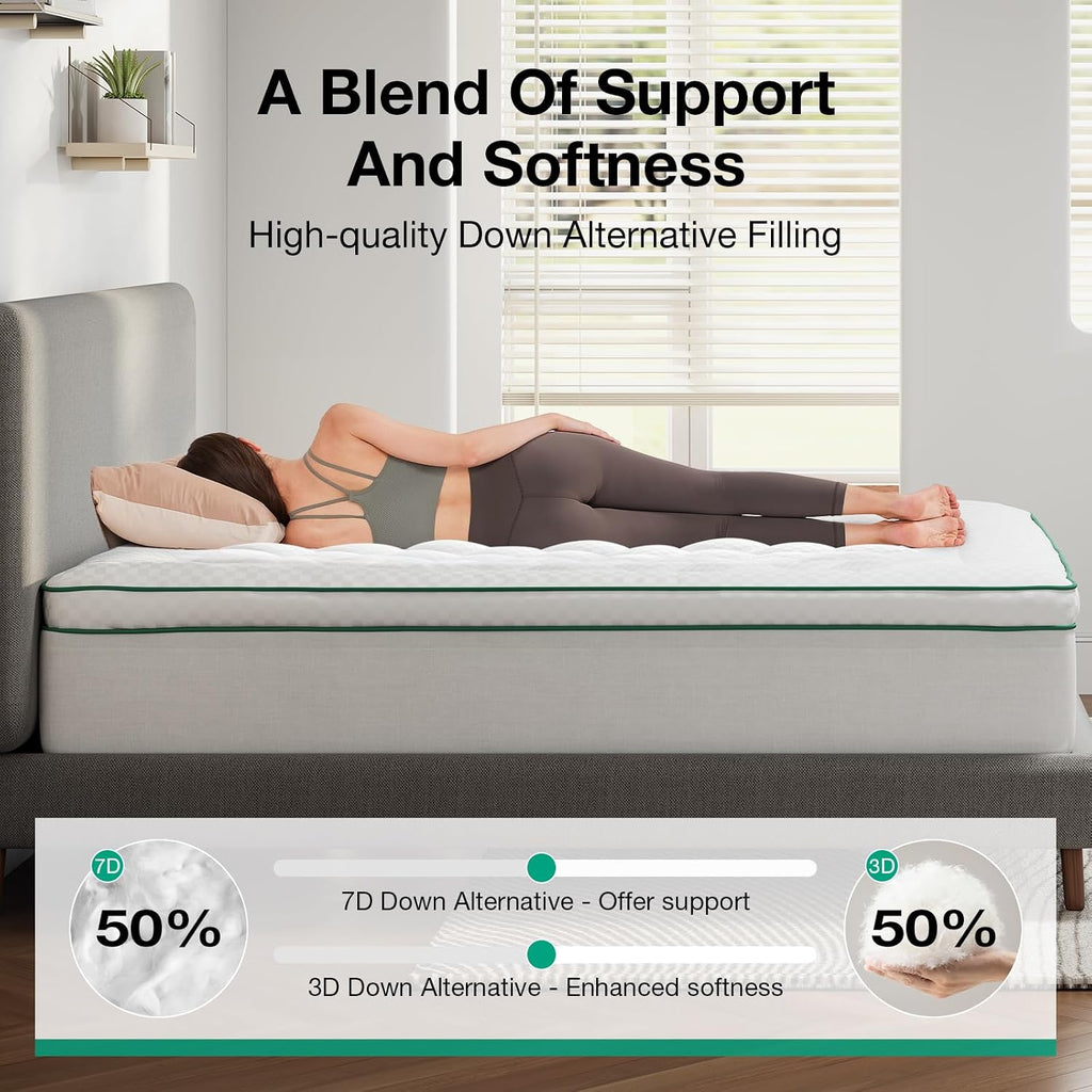 Fluffy Breathable Queen Mattress Topper