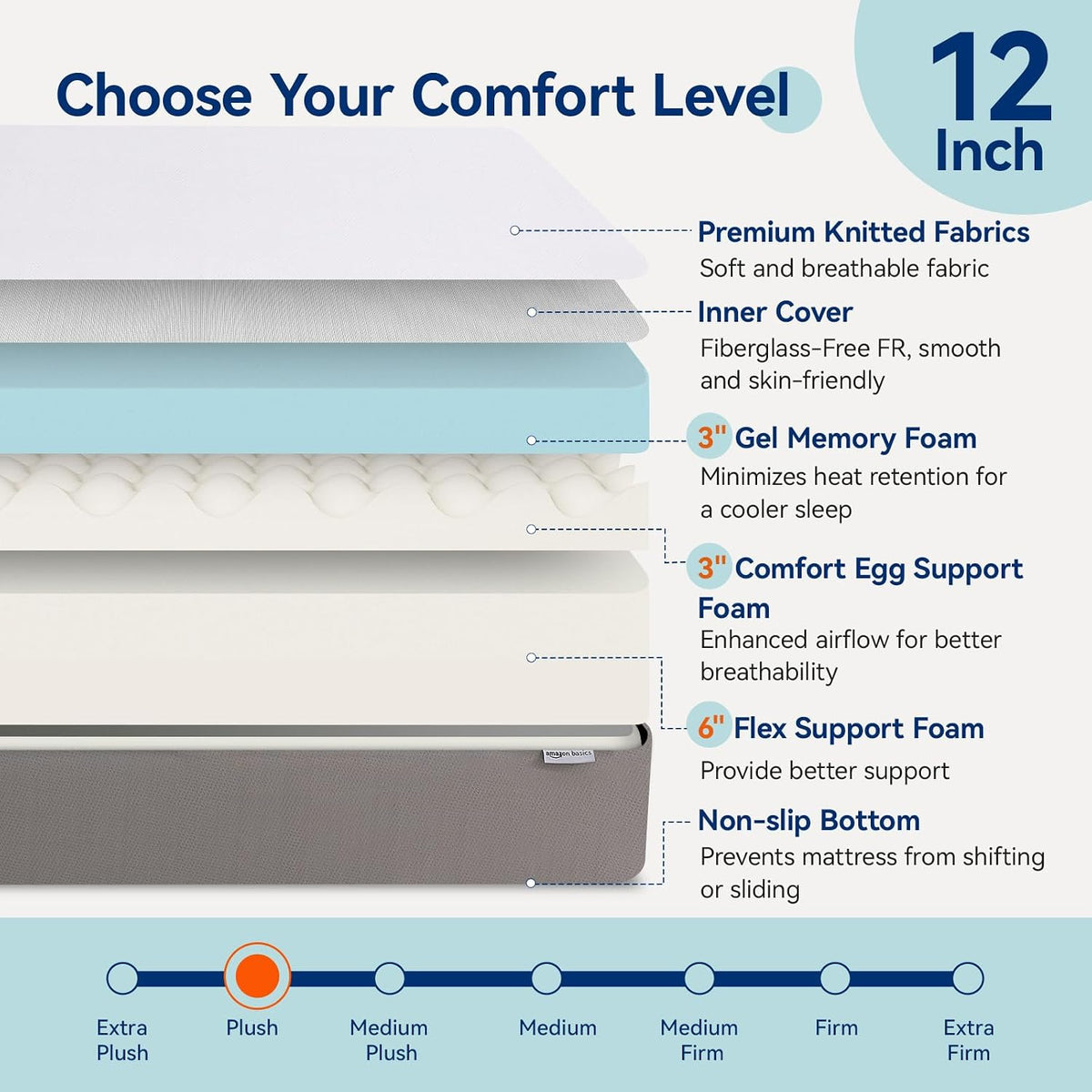 Breathable Plush Memory Foam Queen Mattress