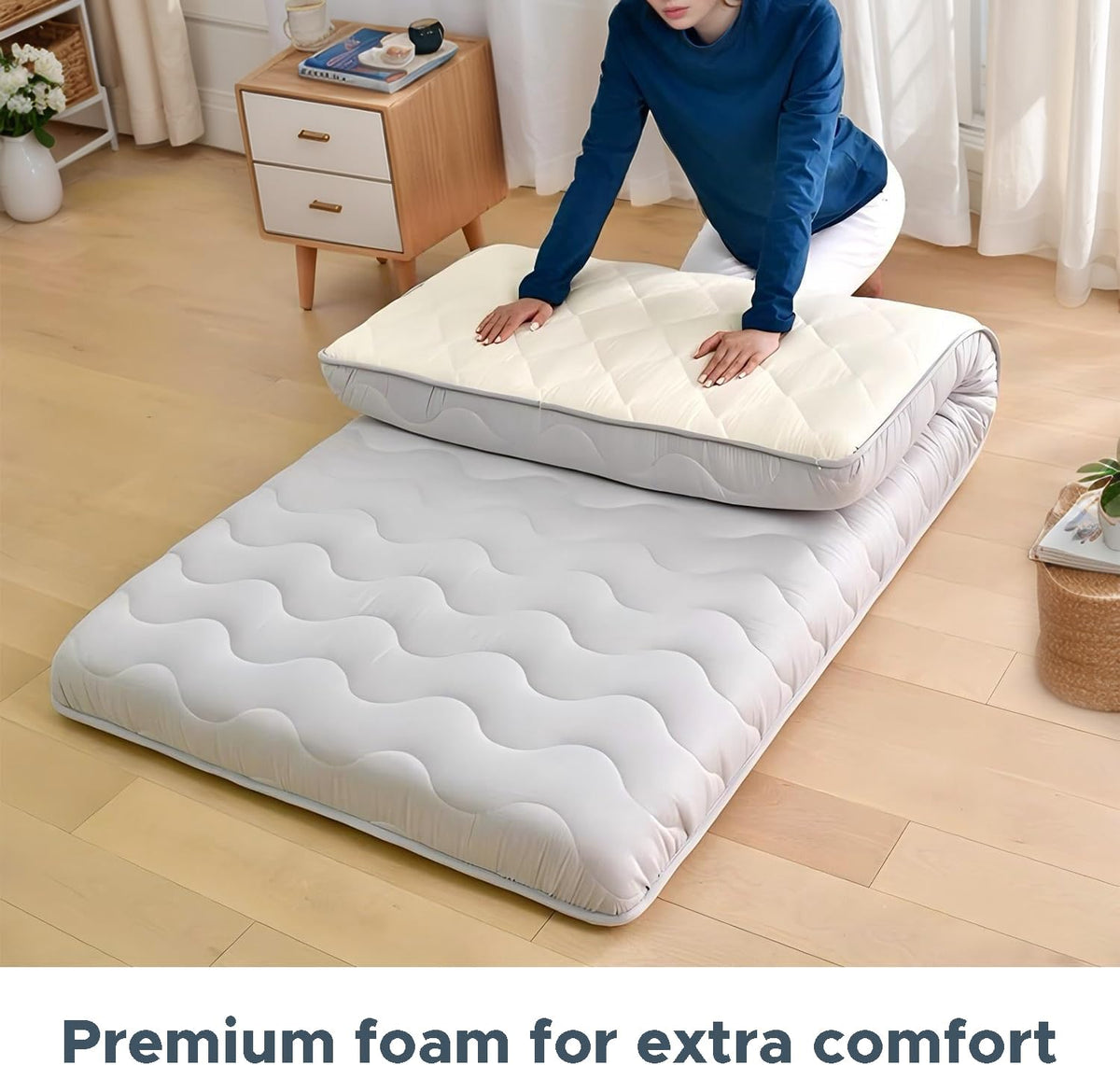 Foldable Japanese‑Style Twin Floor Futon Mattress