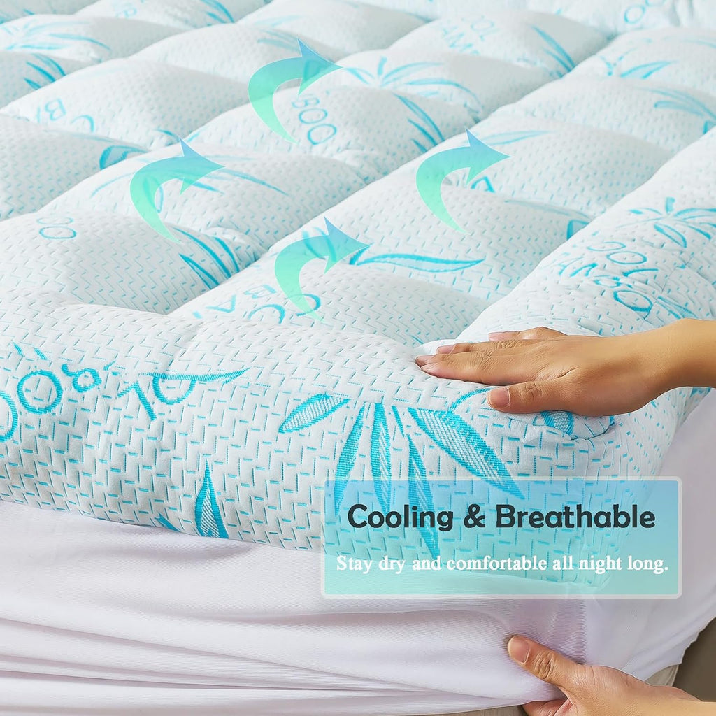 Bamboo Memory Foam Queen Mattress Topper