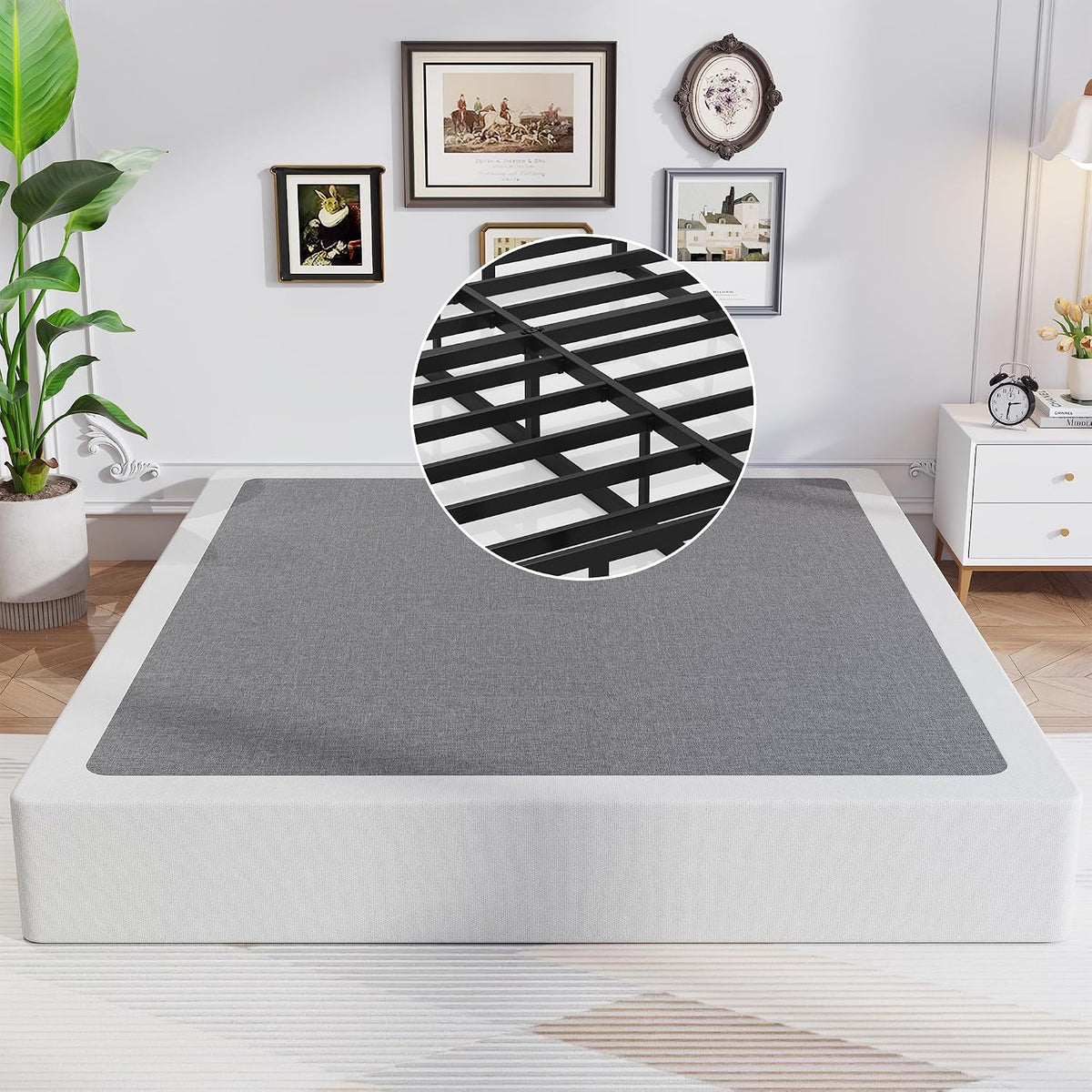 Heavy‑Duty Metal King Bed Foundation Base