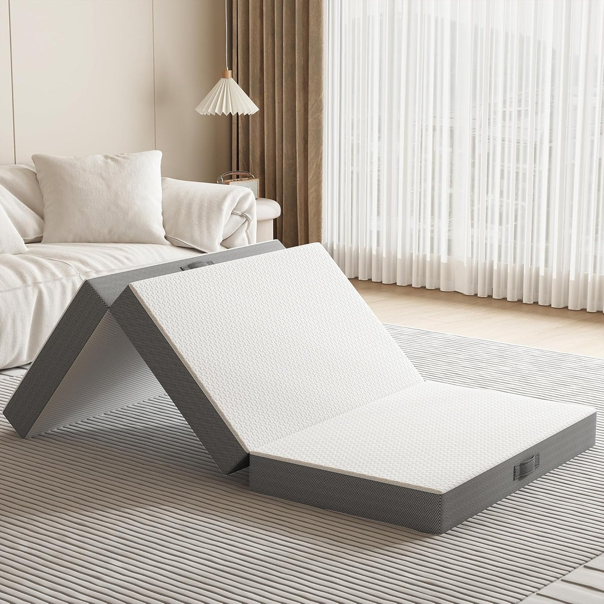 Tri‑Fold Memory Foam Portable Floor Mattress