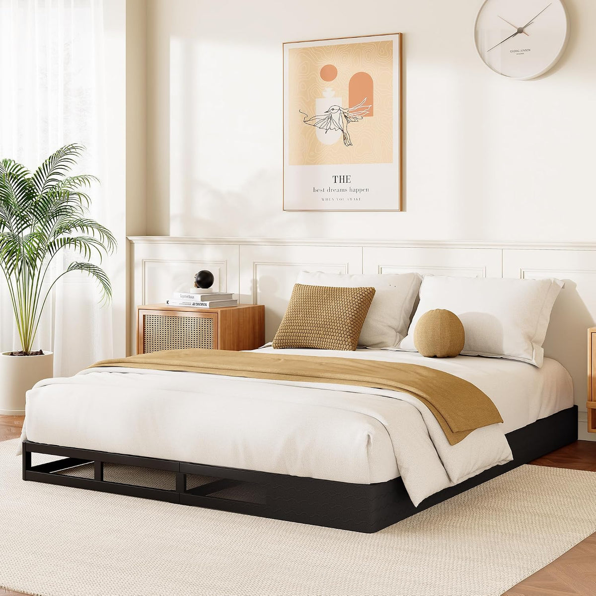 Low‑Profile Metal Queen Bed Foundation Base