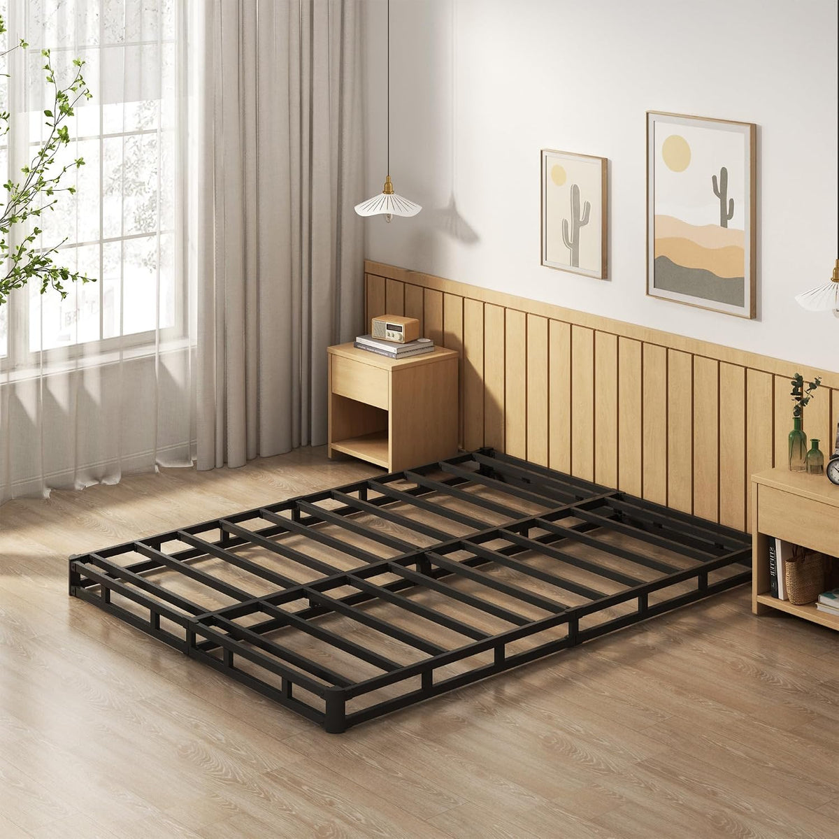 Low‑Profile Metal Full Mattress Foundation Base