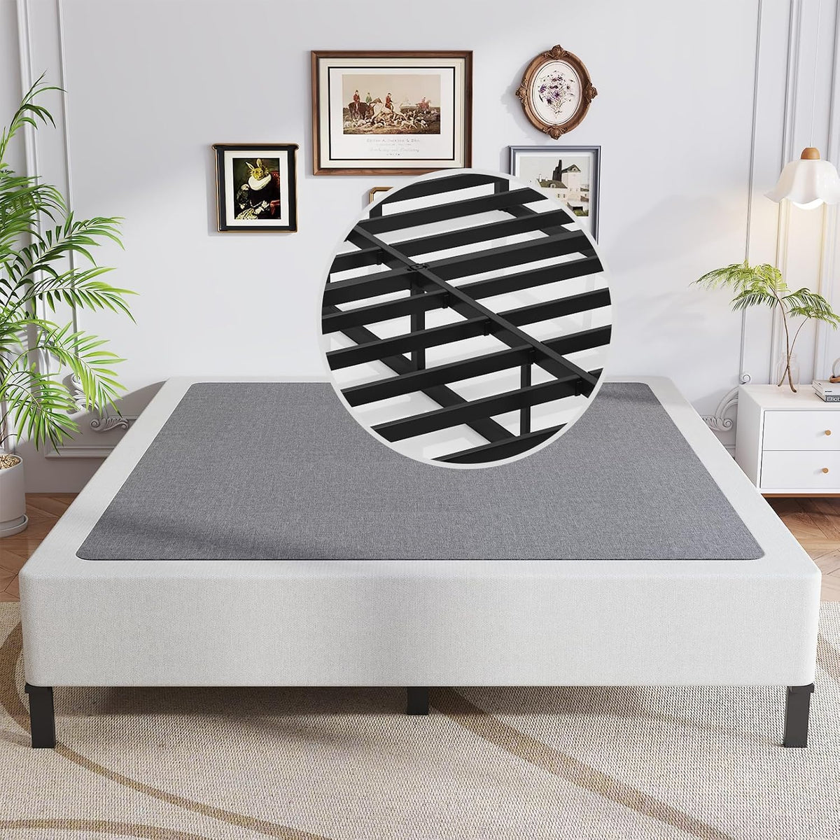 Heavy‑Duty Metal Queen Mattress Foundation