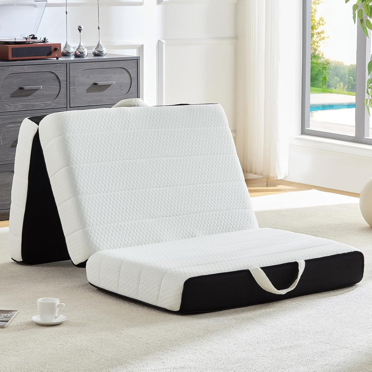 Tri‑Fold Memory Foam Twin Floor Mattress