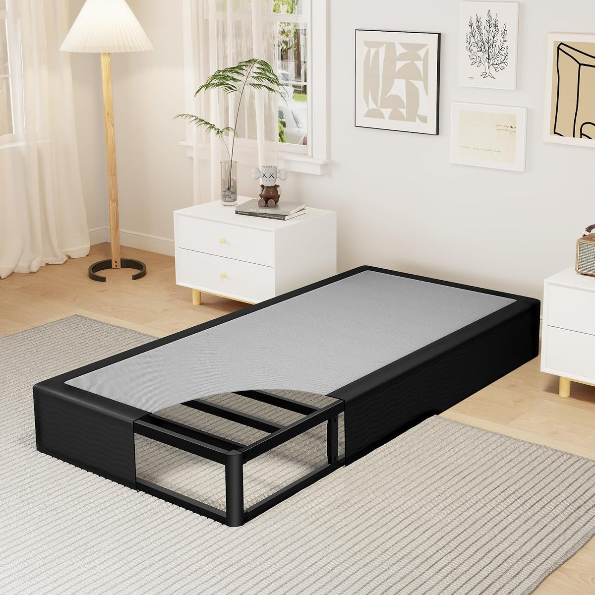 Heavy‑Duty Metal Twin Mattress Foundation Base