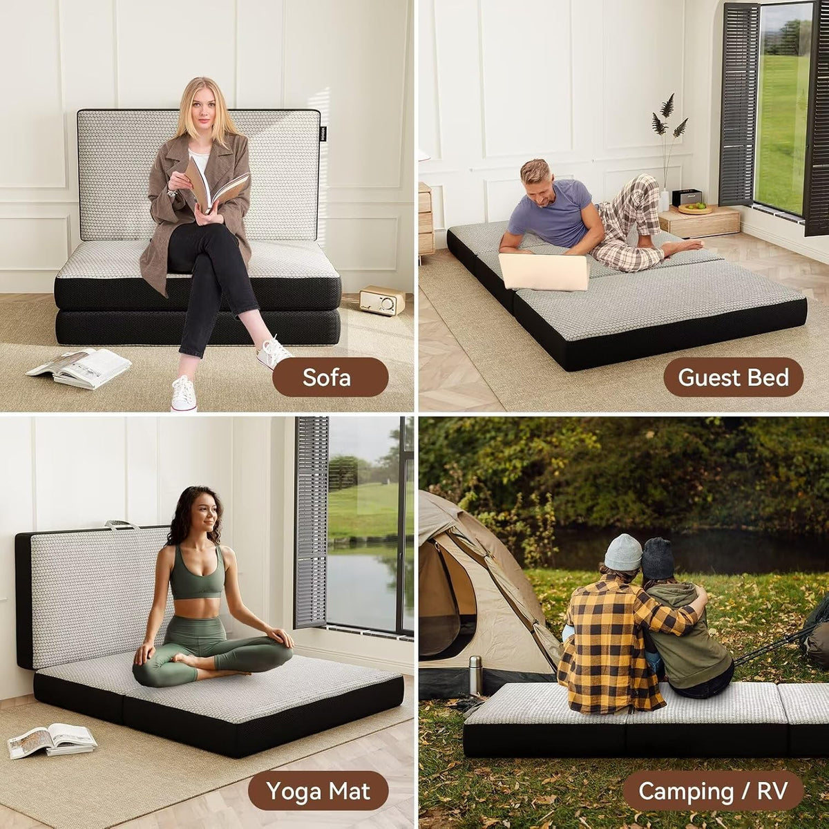 Foldable Memory Foam Full Floor Mattress