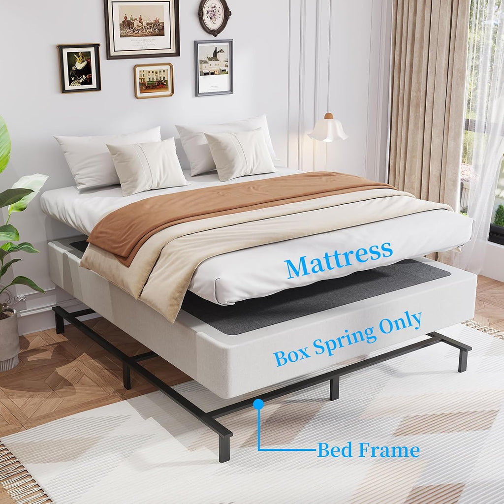 Heavy‑Duty Metal King Bed Foundation Base