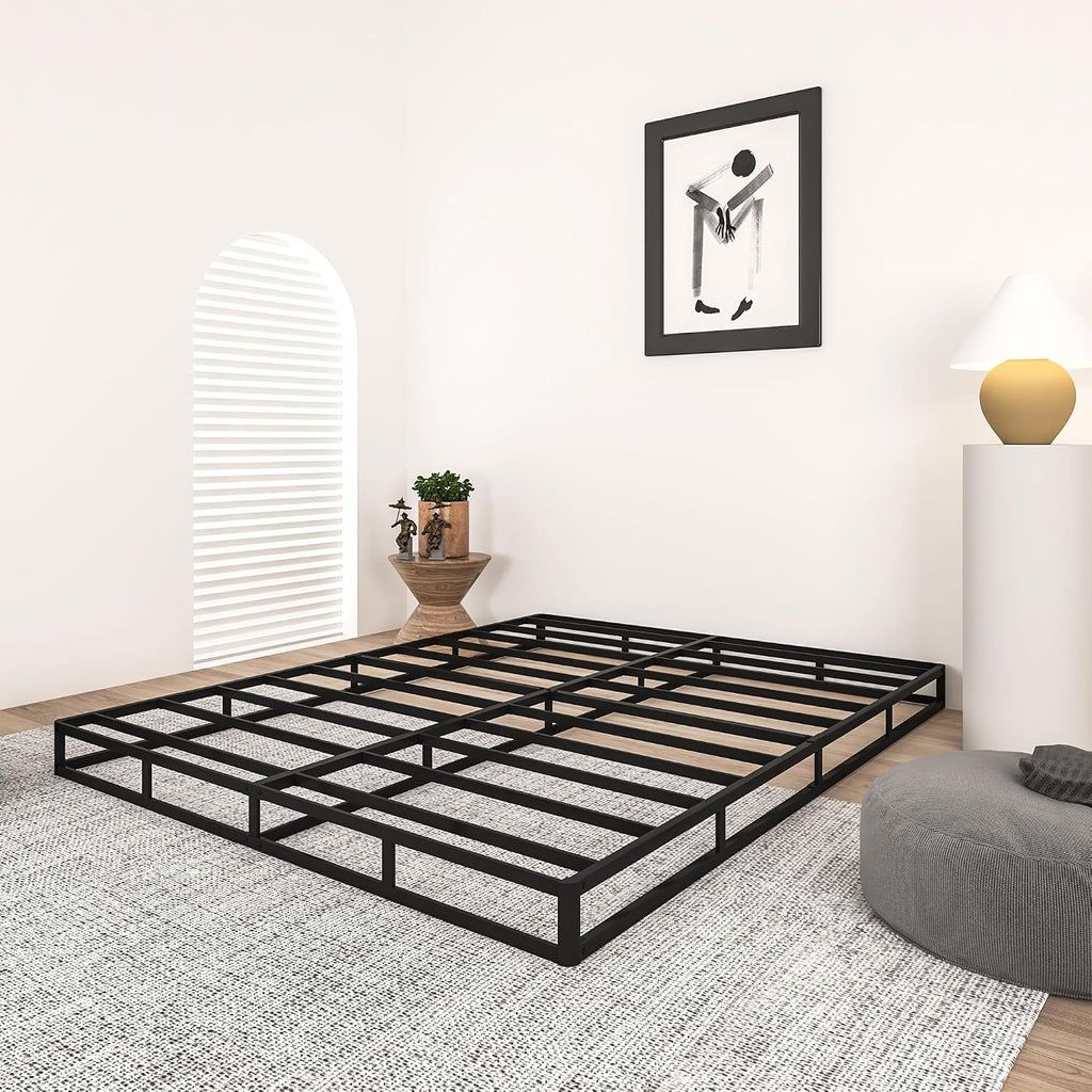 Low‑Profile Metal Queen Mattress Foundation Base