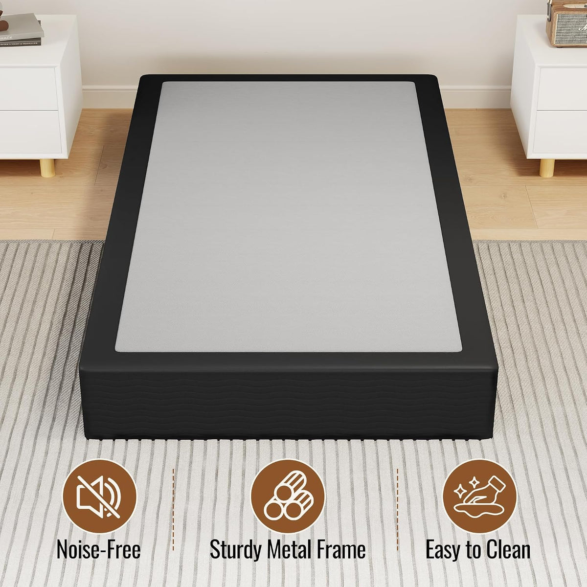 Heavy‑Duty Metal Twin Mattress Foundation Base
