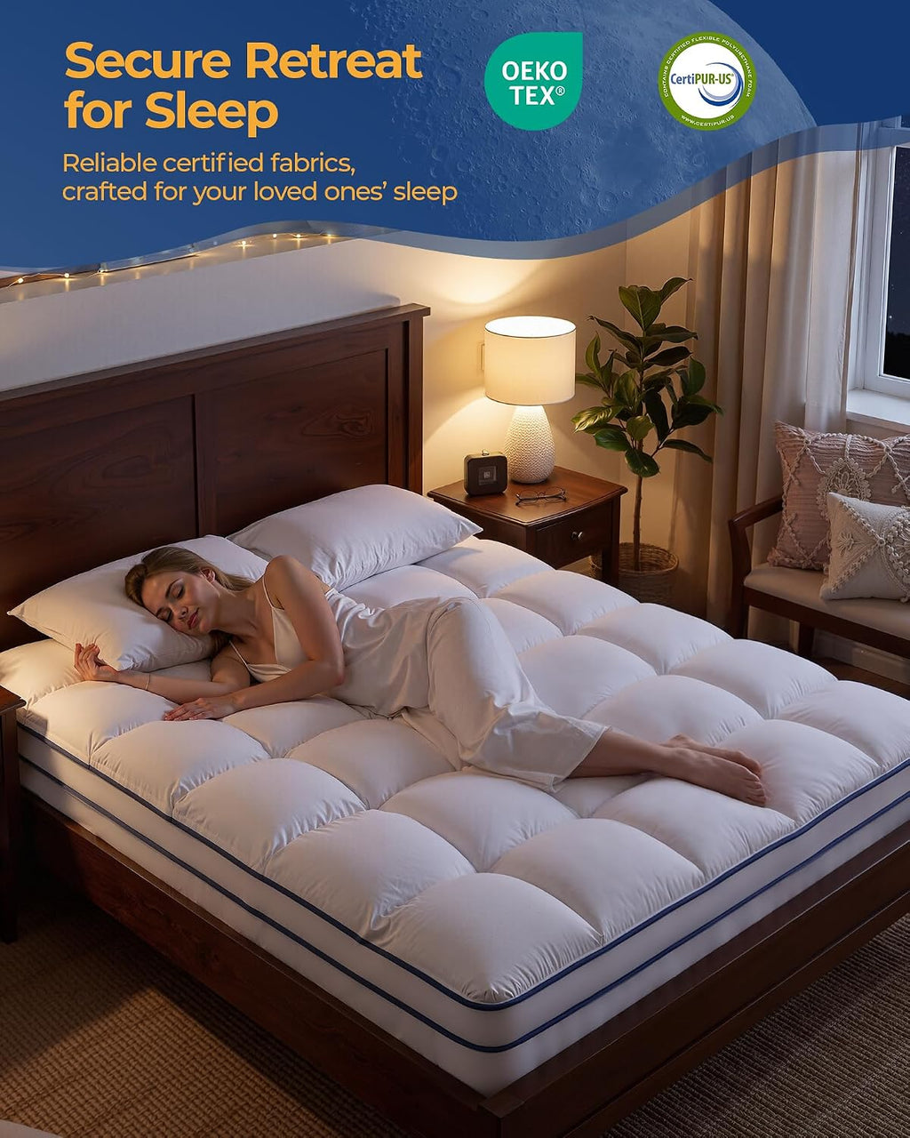 Plush Breathable Full Mattress Topper