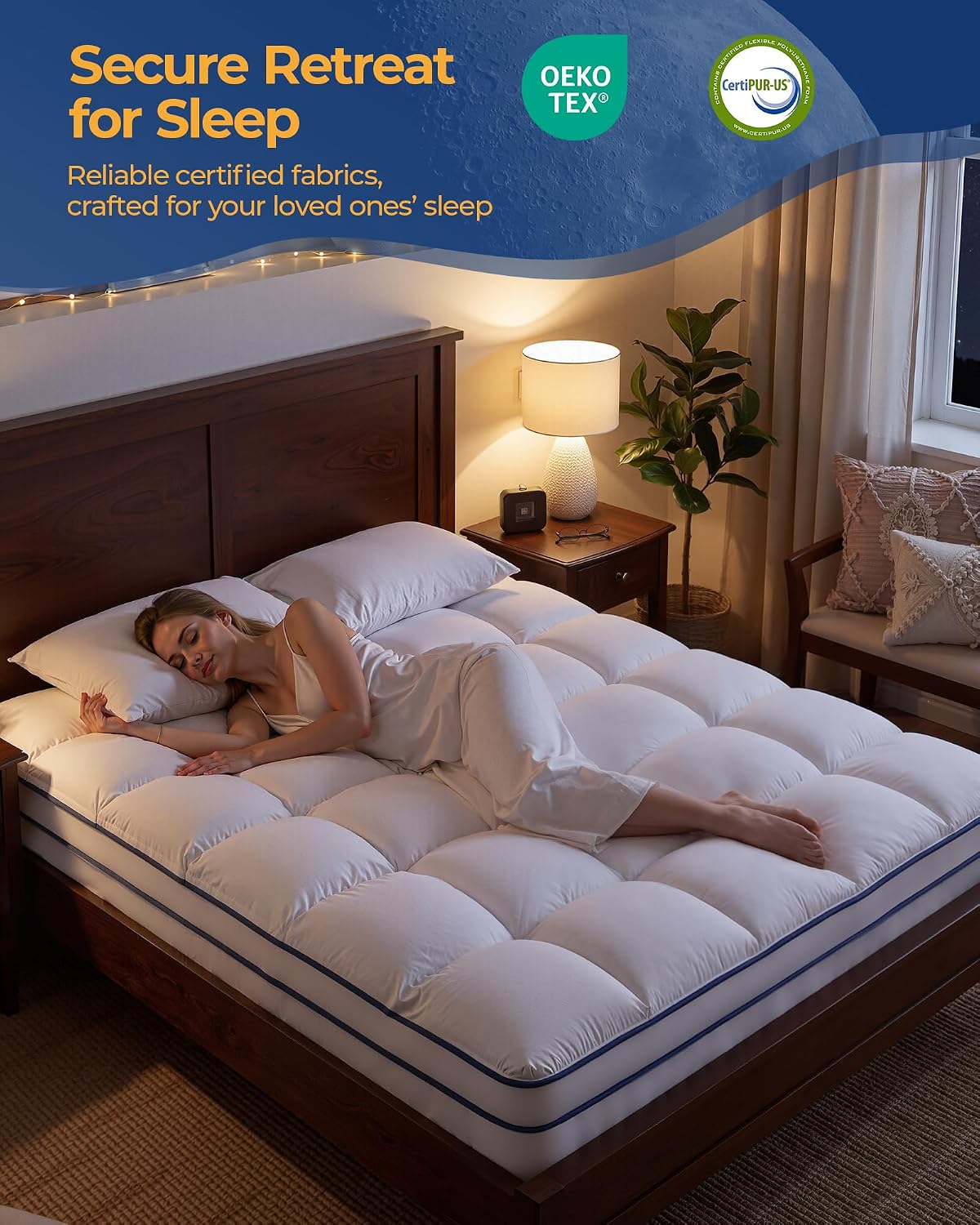 Plush Breathable Full Mattress Topper