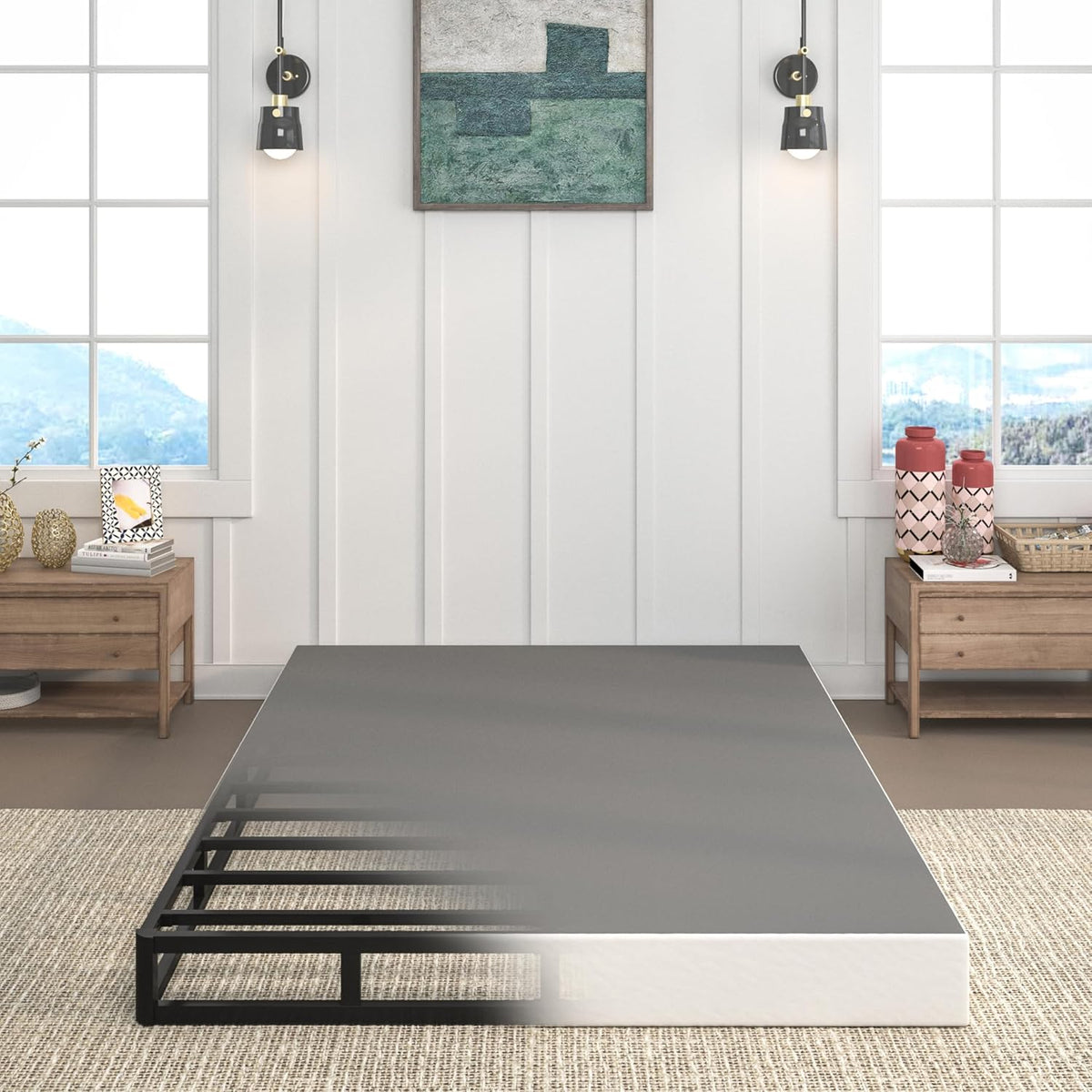 Heavy‑Duty Metal Full Mattress Foundation Base