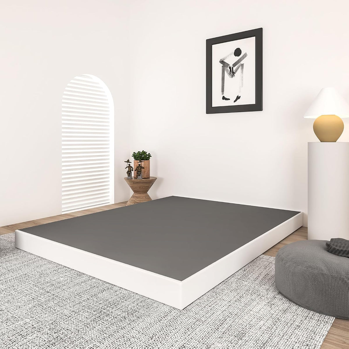 Low‑Profile Metal Queen Mattress Foundation Base