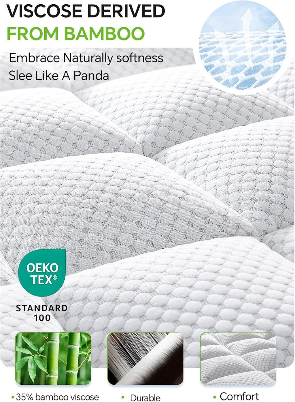 Bamboo Soft Memory Foam Queen Topper