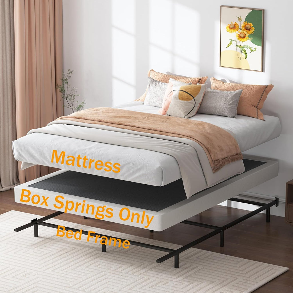 Low‑Profile Metal Queen Mattress Foundation