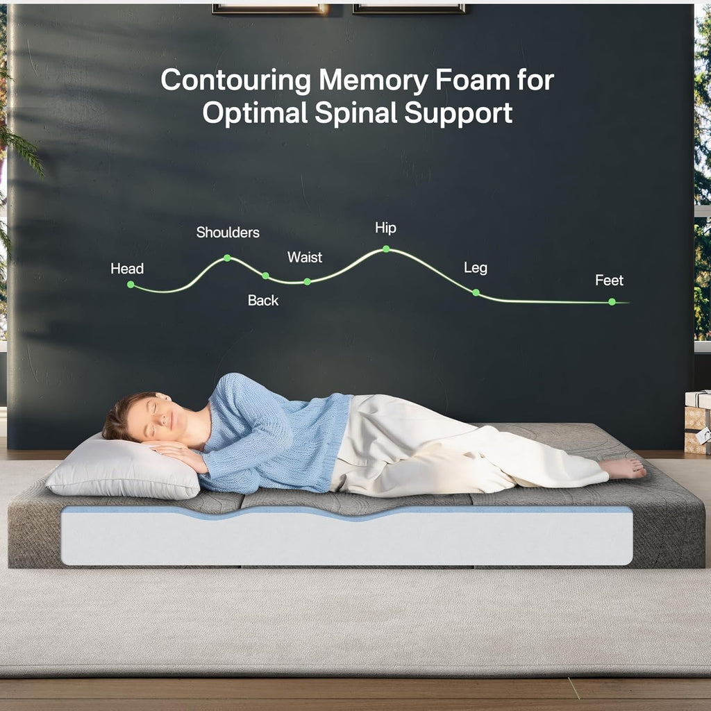 Tri‑Fold Memory Foam Full Floor Mattress