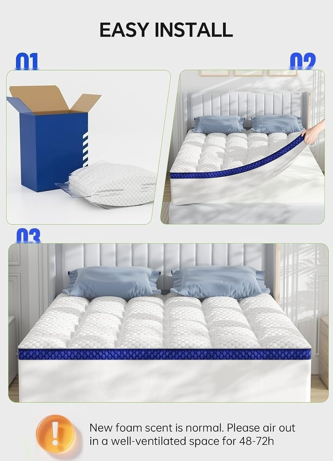 Bamboo Soft Memory Foam Queen Topper